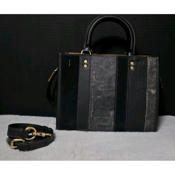 Coach Rogue 25 Bag Black Patchwork Distressed  LOVED Leather ROGUE -1 Of A Kind - Picture 1 of 11